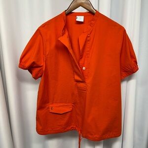 Bogner women’s tie waist  Bright Orange golf Shirt size 10